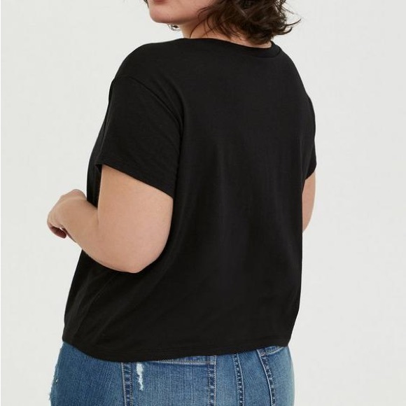 Selena Black Crop Crew Tee - Picture 4 of 4